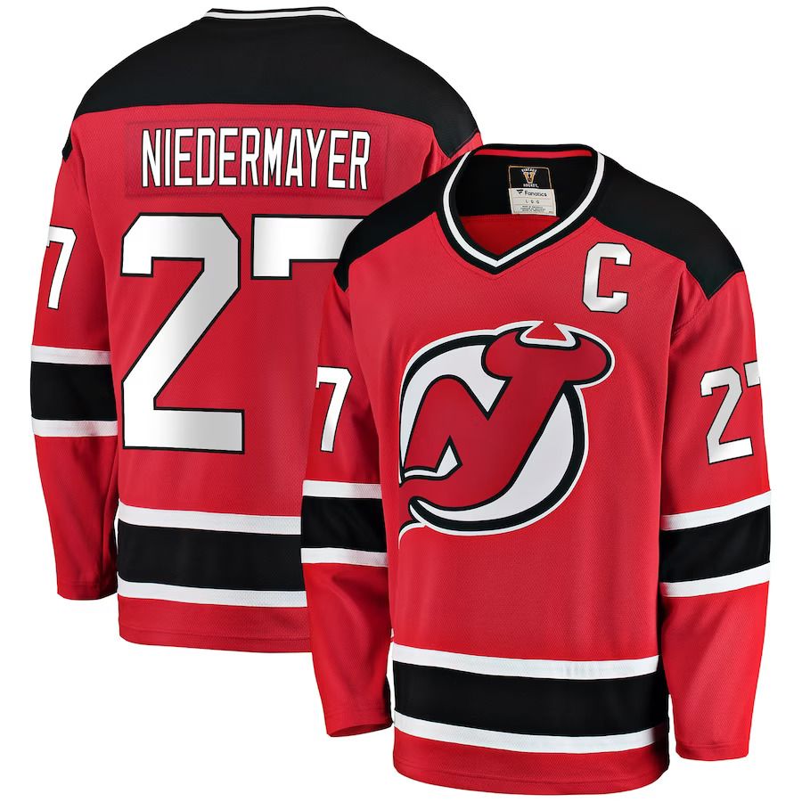 Men New Jersey Devils #27 Scott Niedermayer Fanatics Branded Red Premier Breakaway Retired Player NHL Jersey